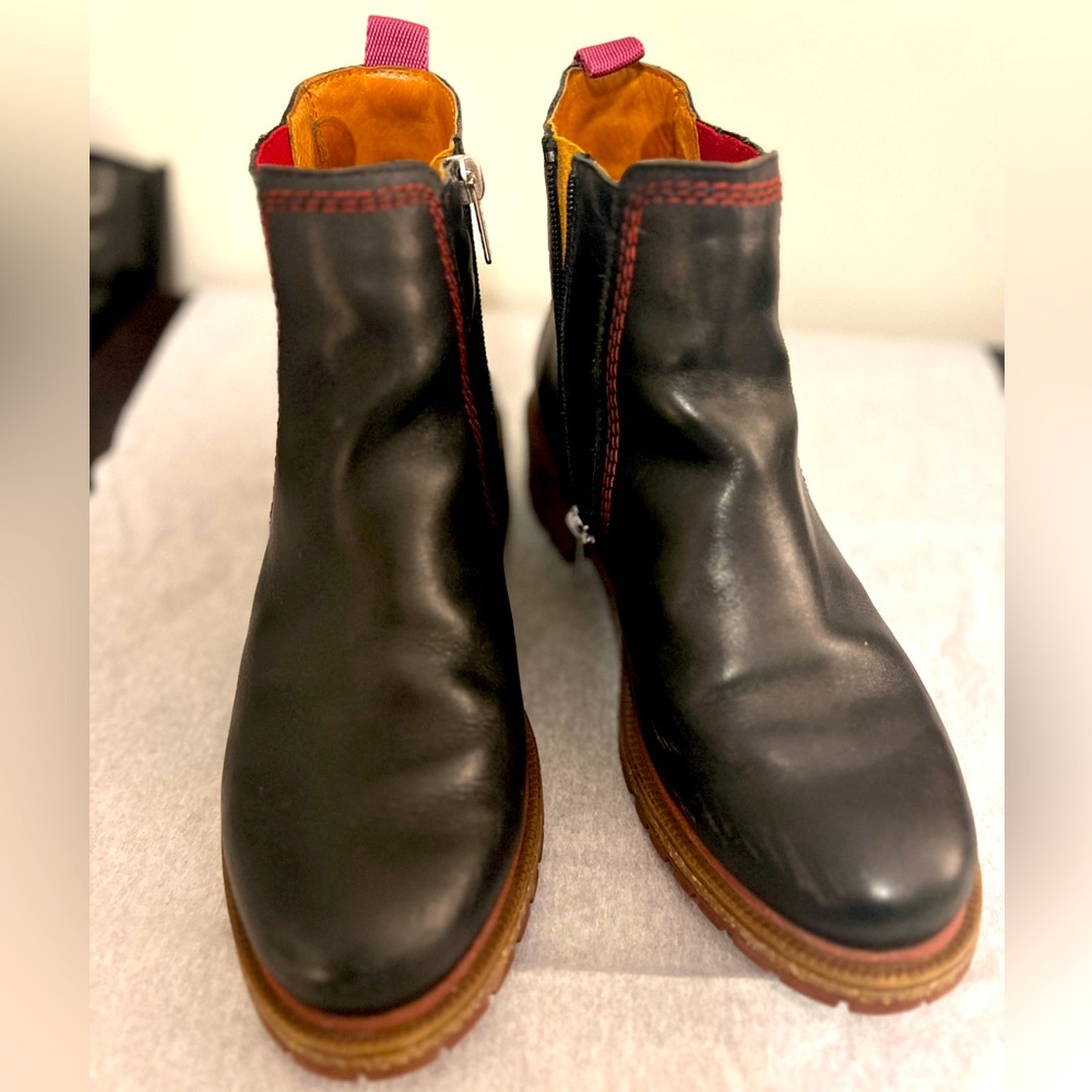 Pikolinos Boots Womens Size 8.5 Dark Brown Aspe Chelsea Ankle Leather